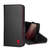 Galaxy S24 Leather Case (with Stand Function) - Black with Red Detail