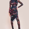 Goddiva Printed Sheer Leggings - Black
