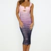 Highlights Mesh Midi Dress Pink