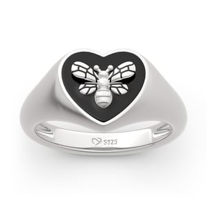 Jeulia "Honey Bee" Sterling Silver Signet Ring