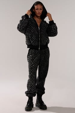 AKIRA Sneaky Little Snake Wide Leg Jogger Pants | Black | Size 1X