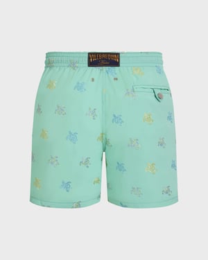 Vilebrequin - Men Embroidered Swim Shorts Micro Tortues Diagonales - Limited Edition - Swimwear - Mistral - Green - Size 5XL