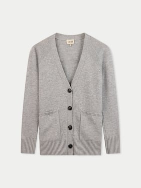 Relaxed-Fit Cashmere Cardigan - XL / high rise / WK728-1299/0000