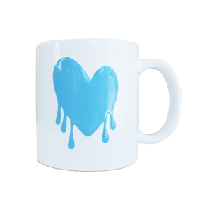 Drippy Heart Mug - White/True Blue