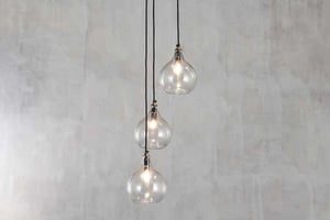 nkuku Ziva Recycled Glass Cluster Pendant | Lights | One Size | Clear