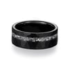 Jeulia Irregular Hammered Black Tungsten Ring for Men