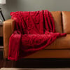 QE Home Sparkle Etched Throw in Crimson Cheer, Seasonal, Red