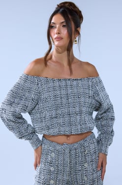 AKIRA Dressy Vibes Off The Shoulder Sweatshirt | Black | Size 1X