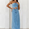 High-Definition Style Midi Skirt Denim