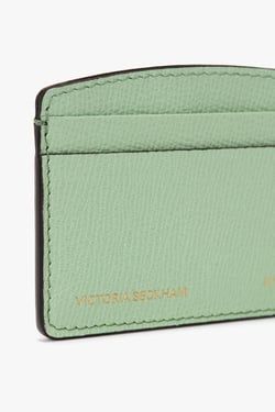 Victoria Beckham Card Holder In Jade Grained Leather - ONE SIZE - Womens