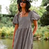Black Gingham Midi Dress - 8