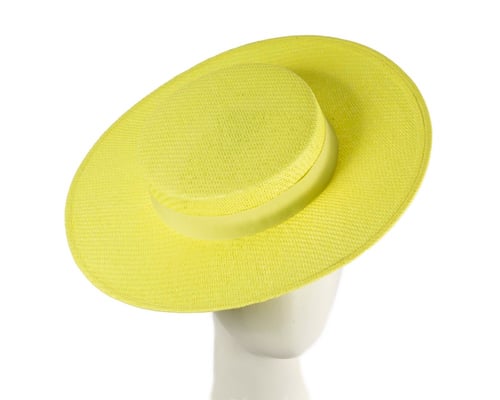 Fluro Yellow boater hat by Max Alexander