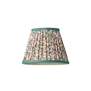 18cm pendant shade in aqua red Tuffley gathered cotton by GP & J Baker