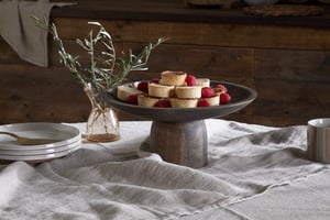 nkuku Eisha Wooden Cake Stand | Serveware | Small | Brown