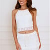 Barbados Halter Crop Top Cream