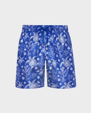 Vilebrequin - Men Silk Bermuda Shorts X-ray Turtles - Bermuda - Bilkbot - Blue - Size XXL