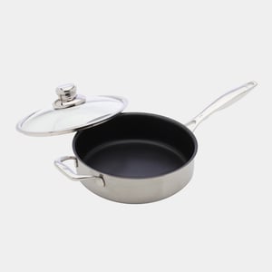 Nonstick Clad Saute Pan with Glass Lid - Induction - 3.1 qt
