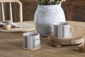 nkuku Patthar Mug Set Of 2 | Tableware | Cream/Grey | Large ()