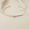 18ct Gold Plated Blue Topaz Gem Bangle