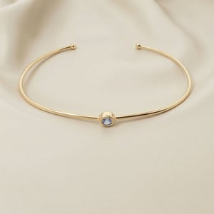 18ct Gold Plated Blue Topaz Gem Bangle