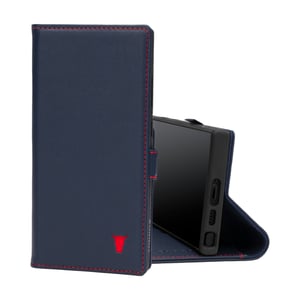Galaxy S23 Ultra Leather Case (with stand function) - Navy Blue