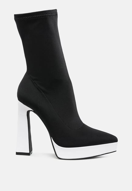 Rabha Contrasting Platform Detail Sock Boots