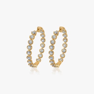 Lotus Petals Diamond Hoops - 3.00 CT