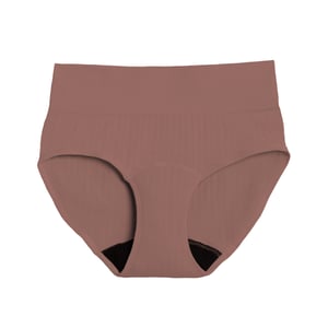 The High Waisted Period. in SportyStretch For Heavy Flows - Mocha / M