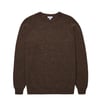 Sunspel Brushed Shetland Crew Neck Bark