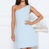 With Flair One Shoulder Mini Dress Blue