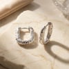Sterling Silver U-shaped Molten Hinged Huggie Earrings