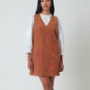 Brown Cord Austin Pinafore Mini Dress