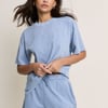 Blue Raw Edge Relaxed T-shirt