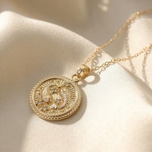 Pisces Gold Plated Zodiac Astrology Pendant Charm Necklace