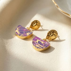 Amethyst February Birthstone Statement Earrings