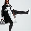 AKIRA Azalea Wang Oh My Love Faux Leather Thigh High Flatform Sneaker Boot With 4 Way Stretch | Black | Size 6