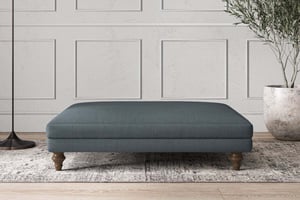 nkuku Deni Dining Footstool | Make To Order | Grand | Brera Linen Dusk