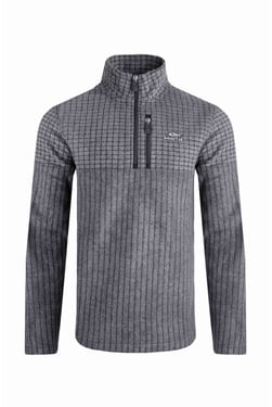 Weird Fish Longmont Eco 1/4 Zip Stripe Grid Fleece Navy Size XL