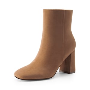 DREAM PAIRS Suqare Toe Block Heel Ankle Boots
