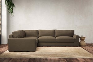 nkuku Guddu Large Left Hand Corner Sofa | Make To Order | Brera Linen Chesnut | No Colour