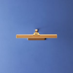 Smaller Marcel rechargeable picture light in antique brass finish