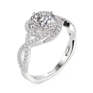 Jeulia Swirl Twisted Round Engagement Ring
