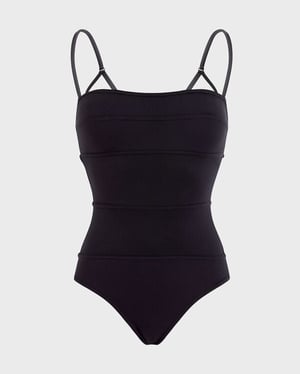 Vilebrequin - Women Sculpting One-piece Swimsuit Solid - Swimwear - Larmure - Black - Size XL