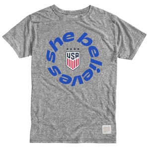 Men's Original Retro Brand USWNT SheBelieves Circle Grey Tee / 2X