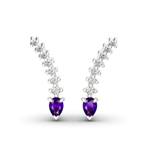Jeulia Royal Amethyst Climber Earrings
