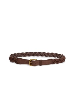Joni Belt in Brown Suede & Brass