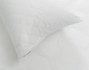 QE Home Silk Filled Pillow Protector, White, King