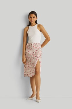Brunch Skirt in Pink Florals - Petal fusion / 2XL