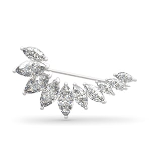 Jeulia Unique Design Marquise Cut Sterling Silver Brooch