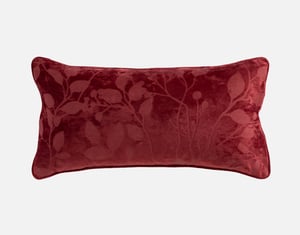 QE Home Laurentian Boudoir Pillow Cover, Botanical, Red, 24" x 12"